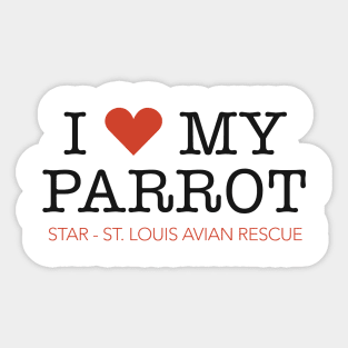 I Heart My Parrot Sticker